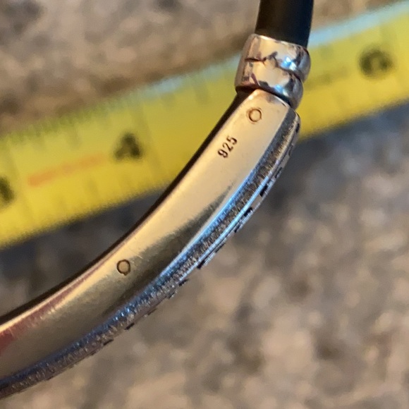 Sterling Silver Greek Key Silicone Bracelet - Picture 11 of 11